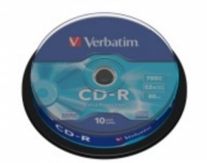 VERBATIM / CD-R lemez, 700MB, 52x, 10 db, hengeren, VERBATIM 