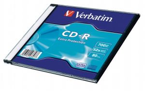 VERBATIM / CD-R lemez, 700MB, 52x, 1 db, vkony tok, VERBATIM 