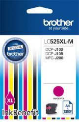 BROTHER / LC525XLM Tintapatron DCP-J100, J105 nyomtathoz, BROTHER, magenta, 1300 oldal