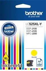 BROTHER / LC525XLY Tintapatron DCP-J100, J105 nyomtatkhoz, BROTHER, srga, 1300 oldal