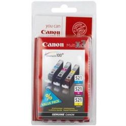 CANON / CLI-521KIT Tintapatron multipack Pixma iP3600, 4600 nyomtatkhoz, CANON, c+m+y, 3*9ml