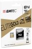 Memriakrtya, microSDXC, 64GB, UHS-I/U1, 85/20 MB/s, adapter, EMTEC 