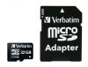 Memriakrtya, microSDHC, 32GB, CL10/U1, 90/10 MB/s, adapter, VERBATIM 